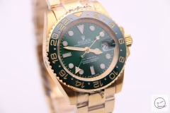 ROLEX GMT MASTER II 18k Gold Ceramic Bezel Green Dial 116718 Automatic Movement Oyster Band AAYZ261481679470