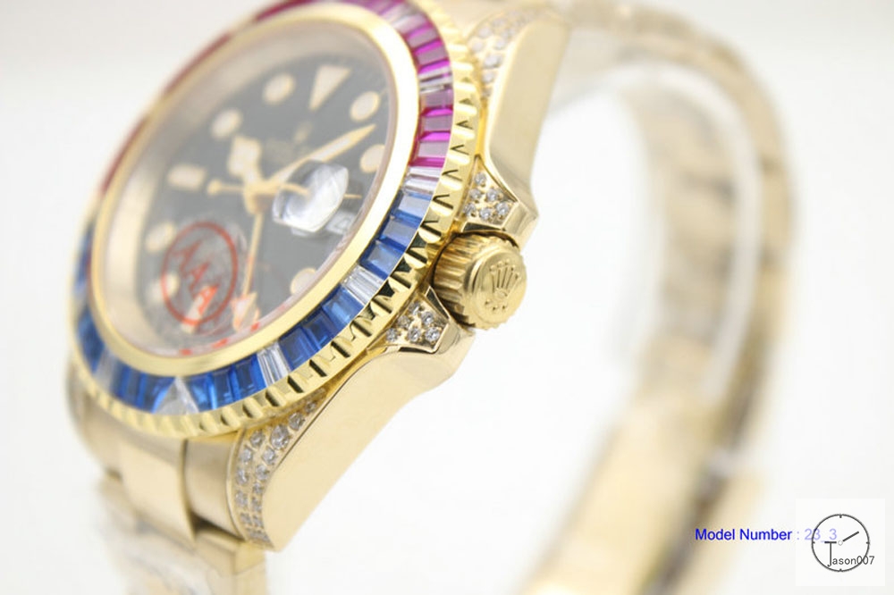 Rolex GMT Master II 116759 Rainbow Diamond Ruby Sapphire Diamond 18k White Gold Automatic Movement Oyster Band AAYZ461981679490