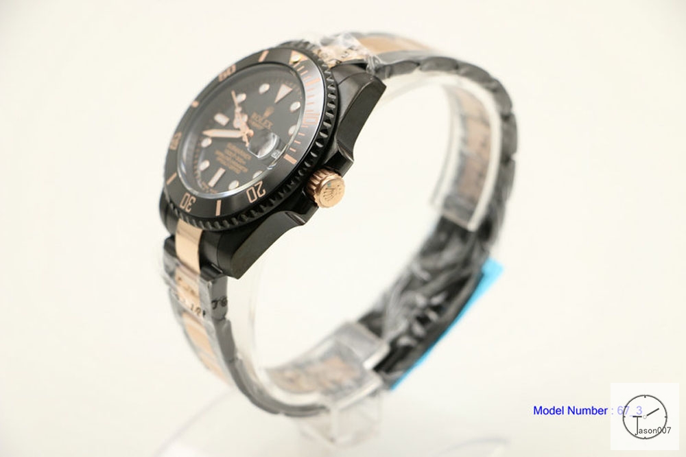 Rolex Submariner Date Everose Gold PVD Ceramic Bezel Black Dial Men's Watch 116610 Stainless Rubber Strap SAAYZ269381679450