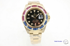 Rolex GMT Master II 116759 Rainbow Diamond Ruby Sapphire Diamond 18k White Gold Automatic Movement Oyster Band AAYZ461981679490