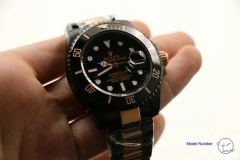 Rolex Submariner Date Everose Gold PVD Ceramic Bezel Black Dial Men's Watch 116610 Stainless Rubber Strap SAAYZ269381679450