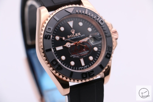 Rolex Yacht-Master 40mm 116655 Everose Steel Black Dial Automatic Men's Watch Rubber Strap SAAYZ2731281659470