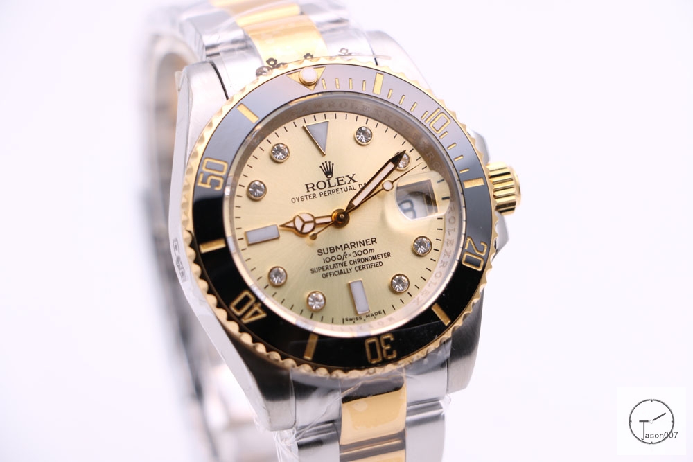 Rolex Submariner Two Tone Ceramic Bezel Gold Dial Men's Watch 116613 Stainless Rubber Strap SAAYZ269781679450