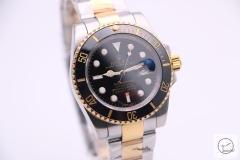 Rolex Submariner Two Tone Ceramic Bezel Black Dial Men's Watch 116613 Stainless Rubber Strap SAAYZ269581679450