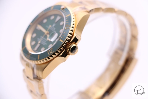 Rolex Submariner 18K Gold Ceramic Bezel Green Dial Men's Watch 116618 Stainless SAAYZ270981659450