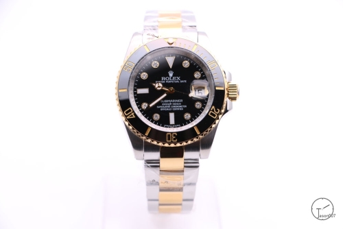 Rolex Submariner Two Tone Ceramic Bezel Black Dial Men's Watch 116613 Stainless Rubber Strap SAAYZ269881679450