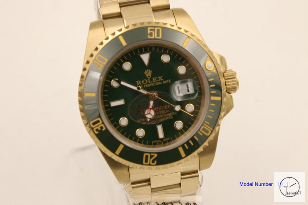 Rolex Submariner 18K Gold Ceramic Bezel Green Dial Men's Watch 116618 Stainless SAAYZ270781659450