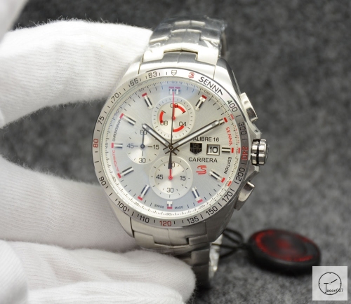 Tag Heuer Carrera Caliber 16 Day Date Quartz Chronograph Silver Dial Men's Watch AHGT203095850