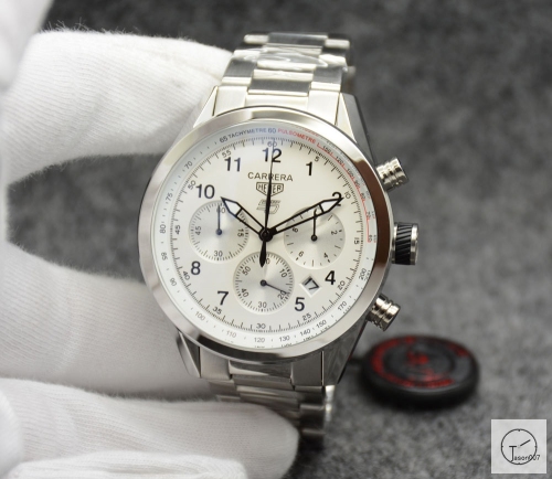 Tag Heuer Carrera Caliber 16 Day Date Quartz Chronograph Silver Dial Men's Watch AHGT220495850