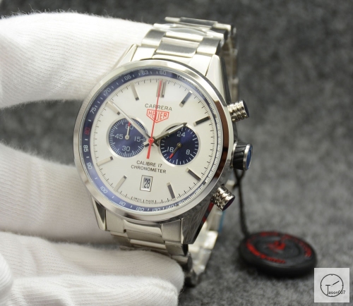 Tag Heuer Carrera Caliber 16 Day Date Quartz Chronograph Silver Dial Men's Watch AHGT213195850