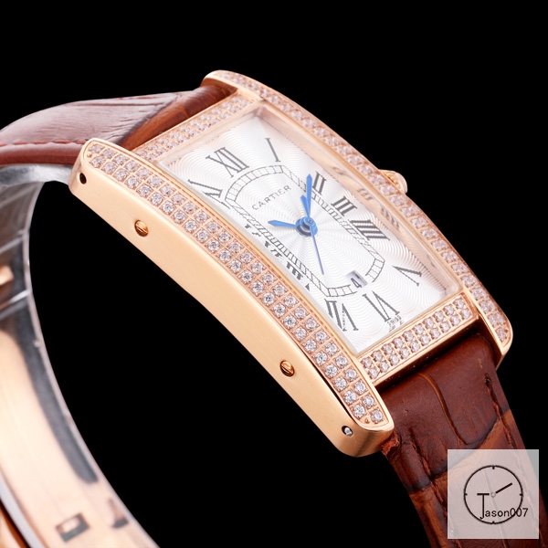 Cartier Tank Solo XL White Everose Gold Dial Diamond Bezel Stainless Steel Case Quartz Movement Glass Back Black Leather StrapStainless Steel Ladies Watch AHGT1882725850