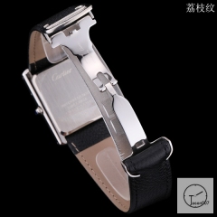 Cartier Tank Solo Big Size Silver Dial Diamond Bezel Quartz Movement Black Leather Strap Mens Watch Fh1914525850
