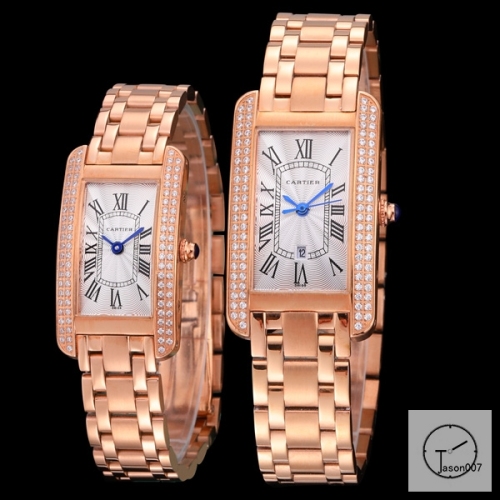 Cartier Tank Solo XL Silver Everose Gold Stainless Steel Ladies Watch AHGT1e Dial Diamond Bezel Stainless Steel Case Quartz Movement Glass Back Black Fh1885425880