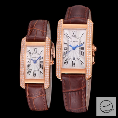 Cartier Tank Solo XL White Dial Diamond Bezel Everose Gold Case Quartz Movement Glass Back Black Leather StrapStainless Steel Ladies Watch AHGT1882325850