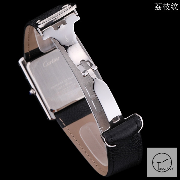 Cartier Tank Solo Middle Size Silver Dial Quartz Movement Black Leather Strap Mens Watch Fh1911525810