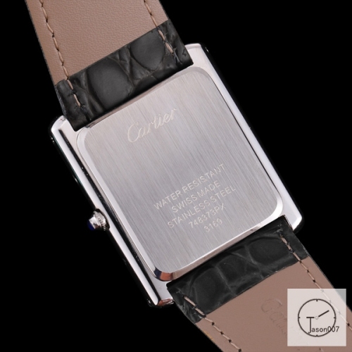 Cartier Tank Solo Small Size Silver Dial Diamond Bezel Quartz Movement Black Leather Strap Mens Watch Fh1905525850