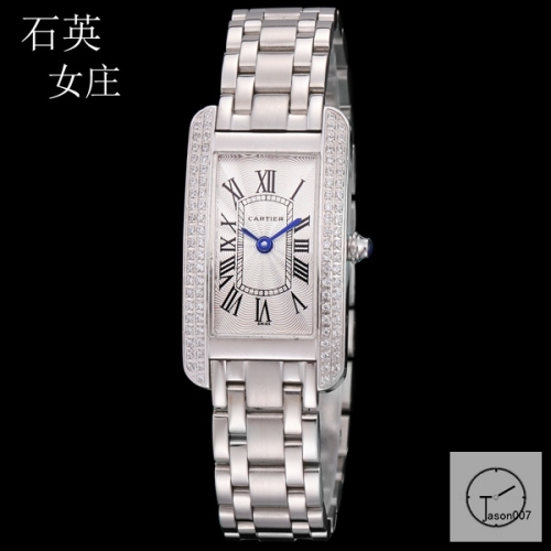 Cartier Tank Solo XL Silver Stainless Steel Ladies Watch AHGT1e Dial Diamond Bezel Stainless Steel Case Quartz Movement Glass Back Black Fh1885325850