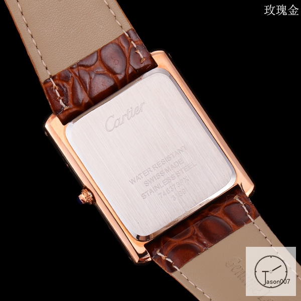 Cartier Tank Solo Small Size Silver Dial Quartz Movement Brown Leather Strap Mens Watch Fh1920525830