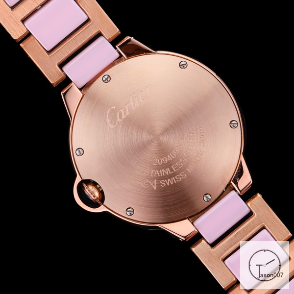 Cartier Ballon Bleu 36mm Everose Gold Ceramic Pink Diamond Diamond Dial Quarz Ceramic Stainless Steel Mens Watch AHGT181325840