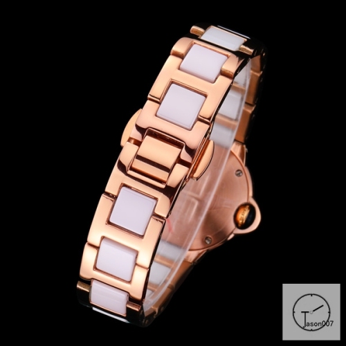 Cartier Ballon Bleu Yellow Gold 28mm Pink Dial Quarz Ceramic Stainless Steel Ladies Watch AHGT180225830