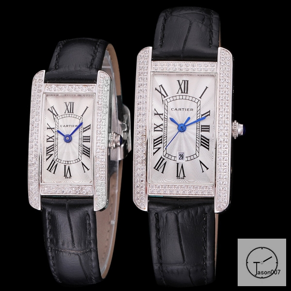 Cartier Tank Solo XL White Dial Diamond Bezel Stainless Steel Case Quartz Movement Glass Back Black Leather StrapStainless Steel Ladies Watch AHGT1882425850