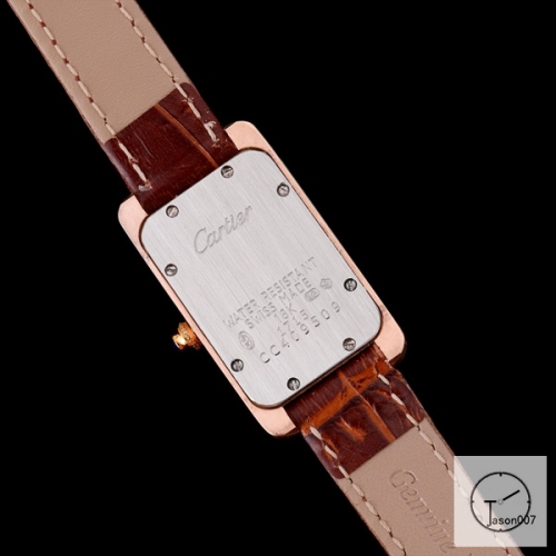 Cartier Tank Solo XL White Dial Everose Gold Case Quartz Movement Glass Back Black Leather StrapStainless Steel Ladies Watch AHGT1882125800