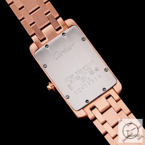 Cartier Tank Solo XL Everose Gold Stainless Steel Ladies Watch AHGT1e Everose Gold Dial Diamond Bezel Stainless Steel Case Quartz Movement Glass Back Black Fh1884025800
