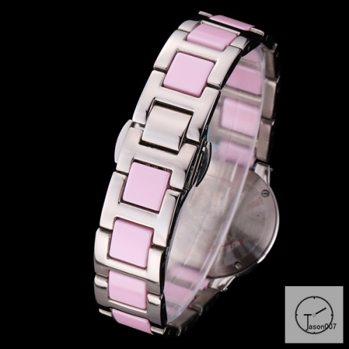 Cartier Ballon Bleu 28mm Pink Dial Quarz Ceramic Stainless Steel Ladies Watch AHGT185725820