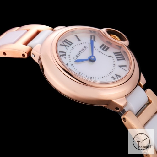 Cartier Ballon Bleu Yellow Gold 28mm Pink Dial Quarz Ceramic Stainless Steel Ladies Watch AHGT180225830