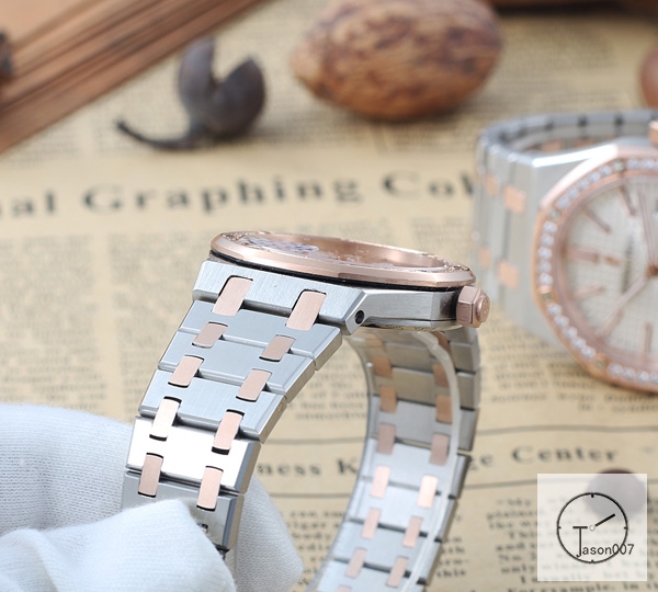 AP Royal Oak Tow Tone Diamond Bezel Silver Dial Quartz Movement Stainless Steel Mens Watch AHGT281725850
