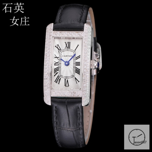 Cartier Tank Solo XL White Dial Diamond Bezel Stainless Steel Case Quartz Movement Glass Back Black Leather StrapStainless Steel Ladies Watch AHGT1882425850