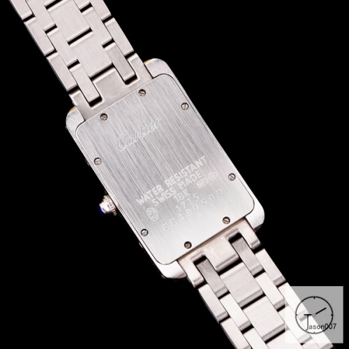 Cartier Tank Solo XL Stainless Steel Ladies Watch AHGT1e Everose Gold Dial Diamond Bezel Stainless Steel Case Quartz Movement Glass Back Black Fh1882925800