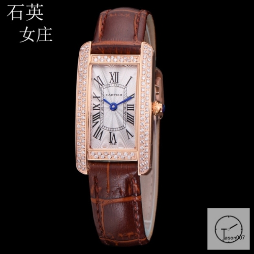 Cartier Tank Solo XL White Everose Gold Dial Diamond Bezel Stainless Steel Case Quartz Movement Glass Back Black Leather StrapStainless Steel Ladies Watch AHGT1882725850