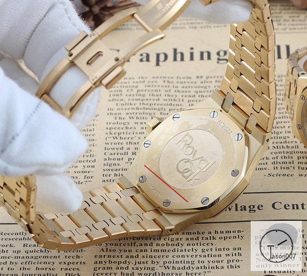 AP Royal Oak Yellow Gold Silver Dial Quartz Movement Stainless Steel Mens Watch AHGT281625820