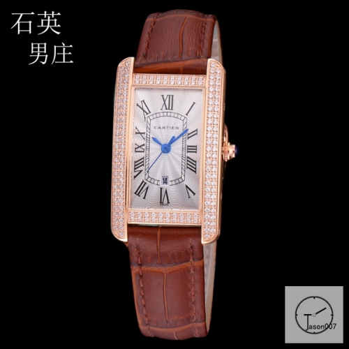 Cartier Tank Solo XL White Everose Gold Dial Diamond Bezel Stainless Steel Case Quartz Movement Glass Back Black Leather StrapStainless Steel Ladies Watch AHGT1882625850