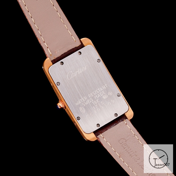 Cartier Tank Solo XL White Dial Everose Gold Case Quartz Movement Glass Back Black Leather StrapStainless Steel Ladies Watch AHGT1882025800