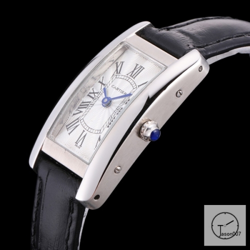 Cartier Tank Solo XL White Dial Quartz Movement Glass Back Black Leather StrapStainless Steel Ladies Watch AHGT8819258A0