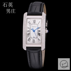 Cartier Tank Solo XL White Dial Diamond Bezel Case Quartz Movement Glass Back Black Leather StrapStainless Steel Ladies Watch AHGT1882125830