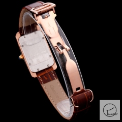 Cartier Tank Solo XL White Dial Everose Gold Case Quartz Movement Glass Back Black Leather StrapStainless Steel Ladies Watch AHGT1882125800