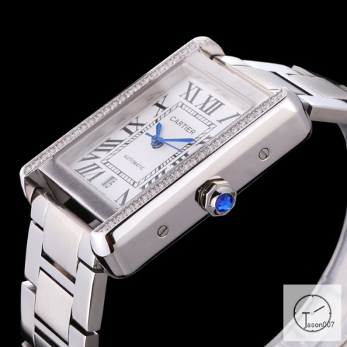 Cartier Tank Solo Silver Dial Diamond Bezel Stainless Steel Case Automatic Movement Glass Back Mens Watch Fh2893525890