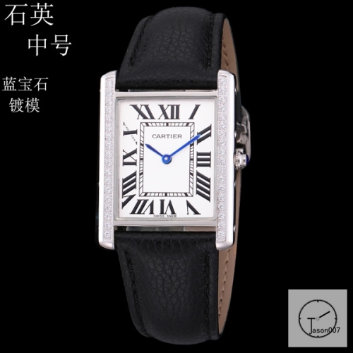 Cartier Tank Solo Middle Size Silver Dial Diamond Bezel Quartz Movement Black Leather Strap Mens Watch Fh1915525850