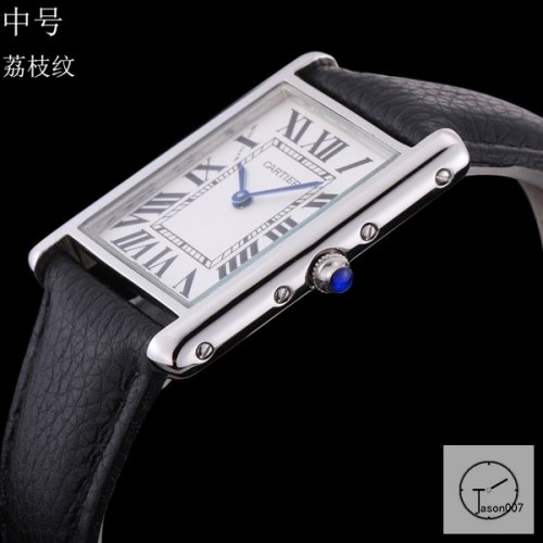 Cartier Tank Solo Middle Size Silver Dial Quartz Movement Black Leather Strap Mens Watch Fh1911525810