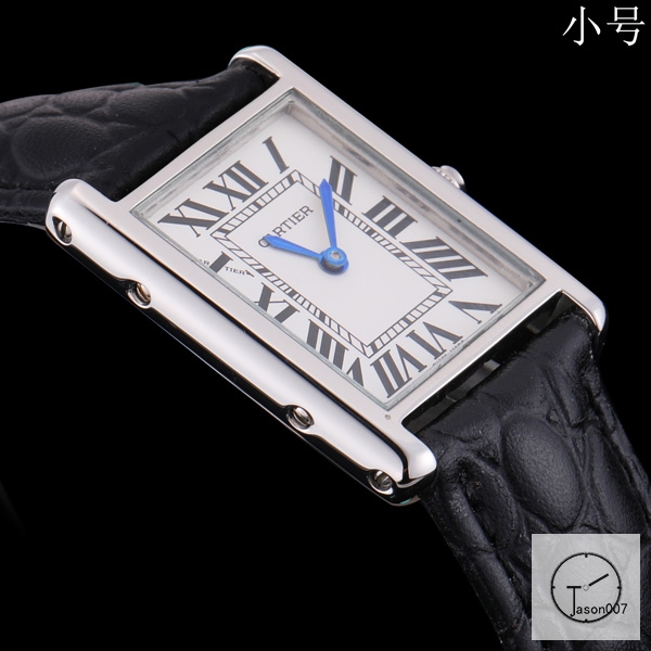 Cartier Tank Solo Small Size Silver Dial Quartz Movement Black Leather Strap Mens Watch Fh0901525890