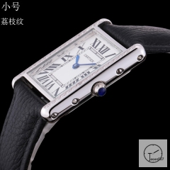 Cartier Tank Solo Small Size Silver Dial Diamond Bezel Quartz Movement Black Leather Strap Mens Watch Fh1916525850