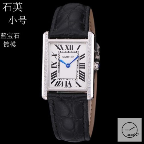 Cartier Tank Solo Small Size Silver Dial Diamond Bezel Quartz Movement Black Leather Strap Mens Watch Fh1905525850