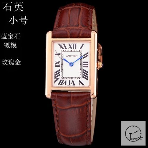 Cartier Tank Solo Small Size Silver Dial Quartz Movement Brown Leather Strap Mens Watch Fh1920525830