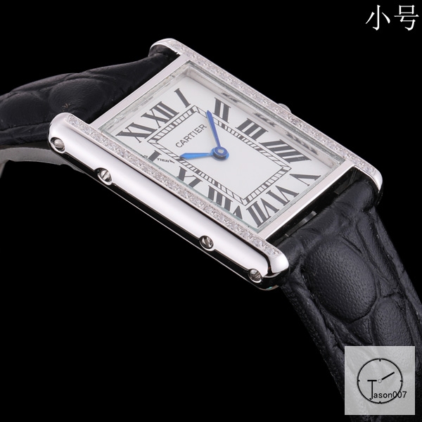 Cartier Tank Solo Small Size Silver Dial Diamond Bezel Quartz Movement Black Leather Strap Mens Watch Fh1905525850