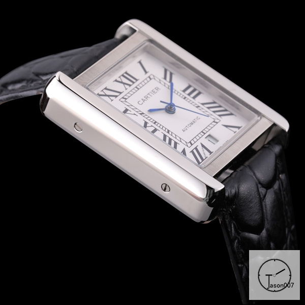 Cartier Tank Solo Silver Dial Automatic Movement Stainless Steel Case Brown Leather Strap Mens Watch Fh2888525840