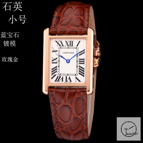 Cartier Tank Solo Small Size Silver Dial Quartz Movement Brown Leather Strap Mens Watch Fh1907525830