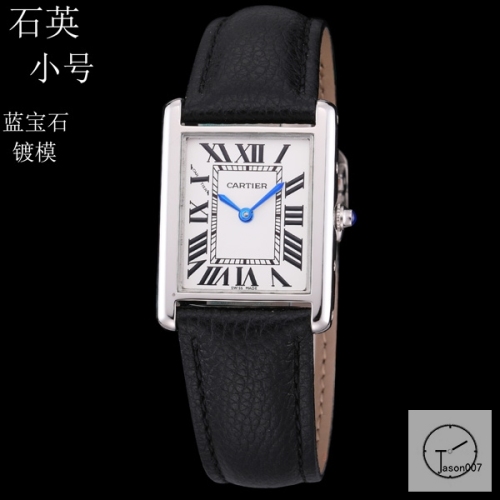 Cartier Tank Solo Small Size Silver Dial Quartz Movement Black Leather Strap Mens Watch Fh1913525810